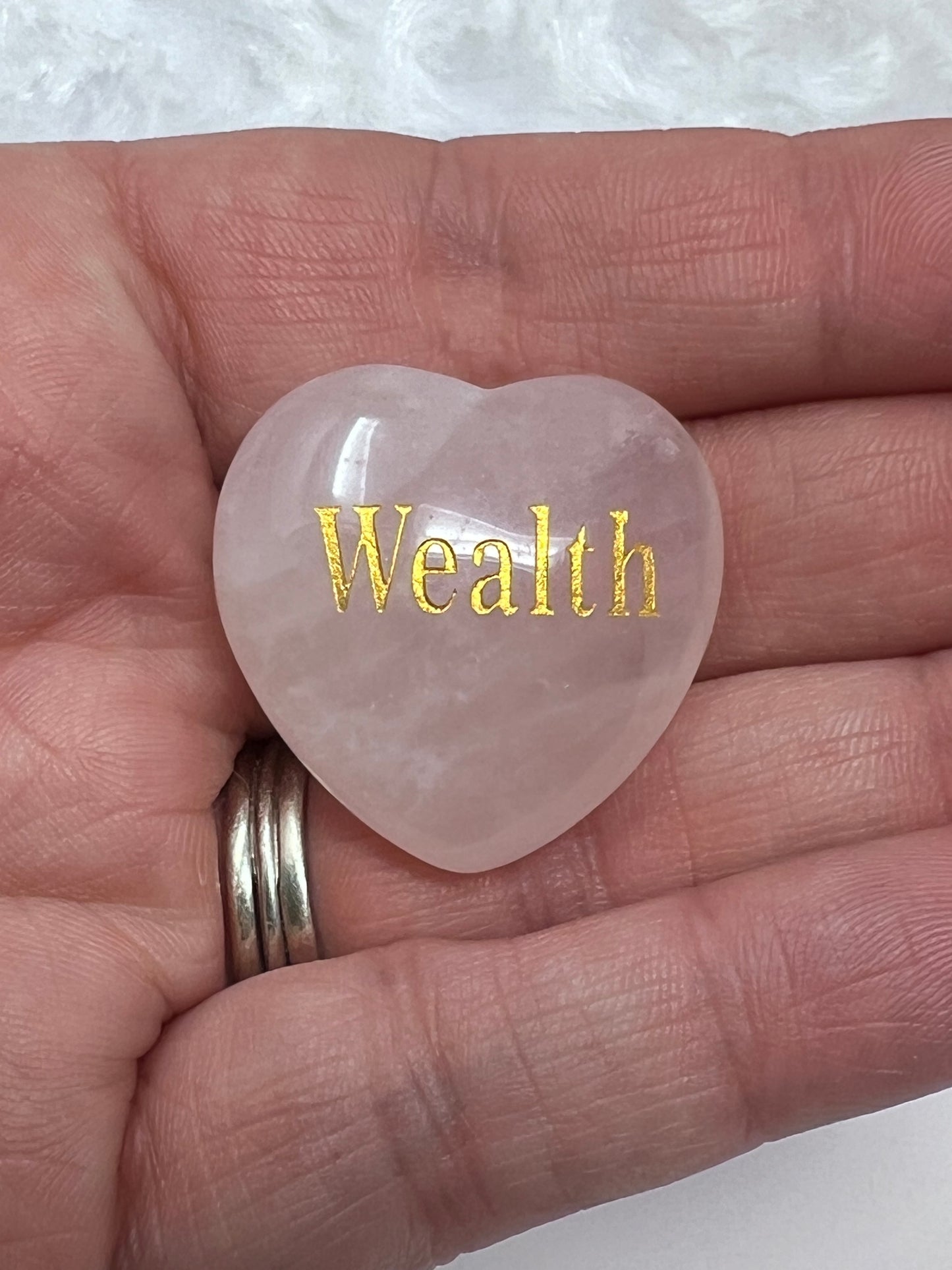 Rose Quartz Heart Shape "Wealth"