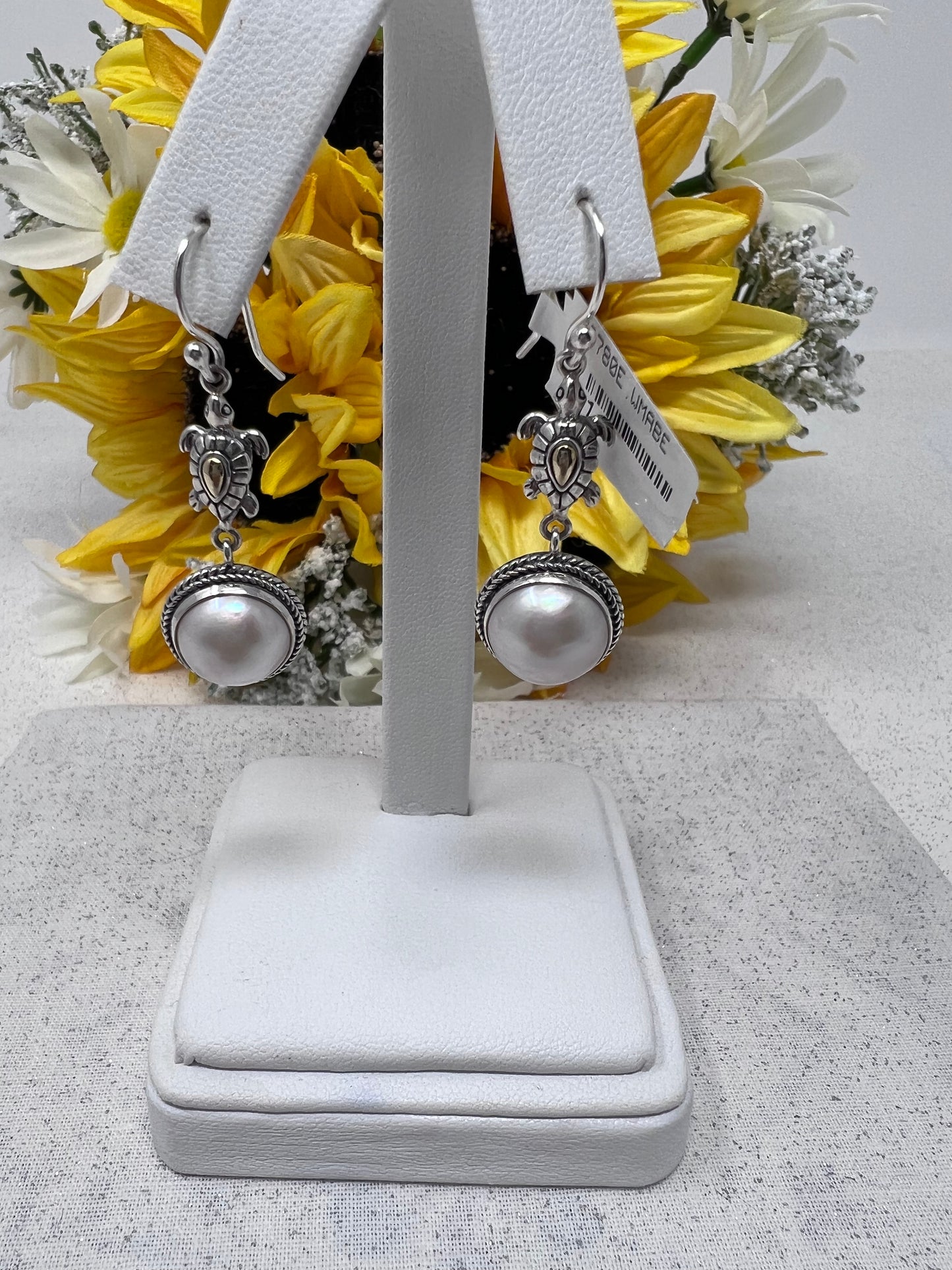 Samuel B. 18k & Silver Flower Link Earrings in White